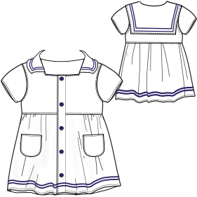 Fashion sewing patterns for Sailor dress 0017